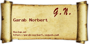 Garab Norbert névjegykártya